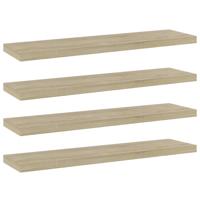 Wandschappen 4 st 40x10x1,5 cm bewerkt hout sonoma eikenkleurig