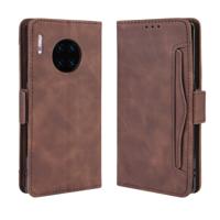 Portemonnee stijl huid voelen kalf patroon lederen draagtas voor Huawei mate 30 Pro met aparte kaartsleuf (bruin)