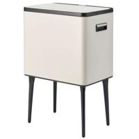 Excellent Houseware Afvalbak 35L Metaal/Crème/Zwart