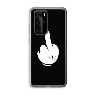 Middle finger black: Huawei P40 Pro Transparant Hoesje