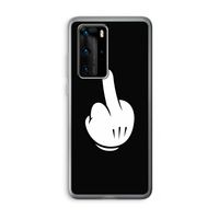 Middle finger black: Huawei P40 Pro Transparant Hoesje