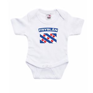 Fryslan / Friesland landen rompertje met vlag wit voor babys 92 (18-24 maanden)  -