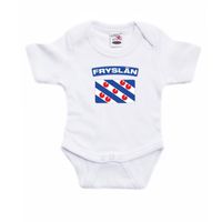 Fryslan / Friesland landen rompertje met vlag wit voor babys 92 (18-24 maanden)  - - thumbnail