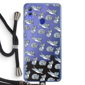 Poezen: Honor Note 10 Transparant Hoesje met koord