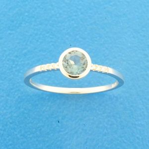 TFT Ring London Blue Topaas En Diamant 0.025ct H SI Witgoud