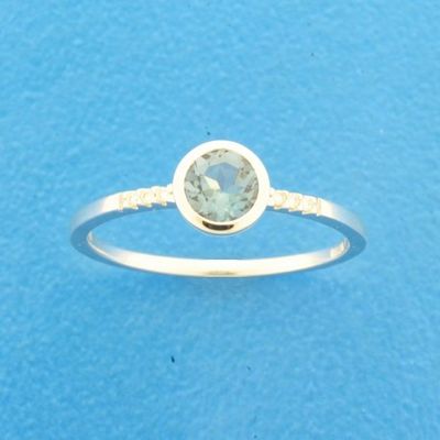 TFT Ring London Blue Topaas En Diamant 0.025ct H SI Witgoud