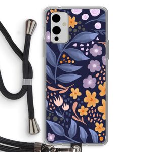 Flowers with blue leaves: OnePlus 9 Transparant Hoesje met koord