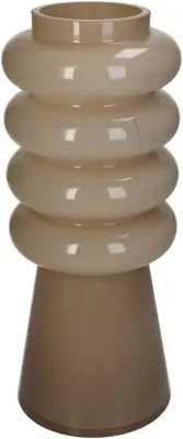 Kersten vaas glas rond 12x30cm beige