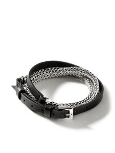 John Hardy bracelet en cuir et argent sterling