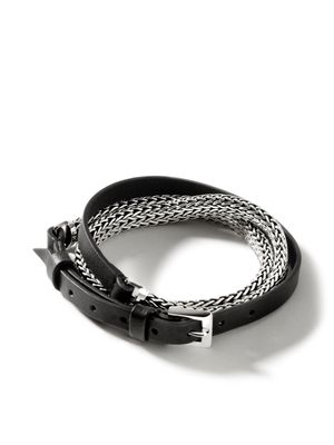 John Hardy bracelet en cuir et argent sterling