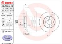 Remschijf BREMBO, Remschijftype: Massief, u.a. für Alfa Romeo, Fiat, Abarth, Lancia, Yugo, Ford - thumbnail