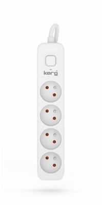 KERG stekkerdoos met stroomonderbreker 4 stopcontacten 3m-10A