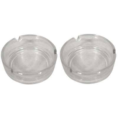 Glazen asbak basic model - 2x -Dia 11 cm - Action products