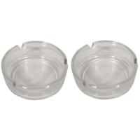 Glazen asbak basic model - 2x -Dia 11 cm - Action products