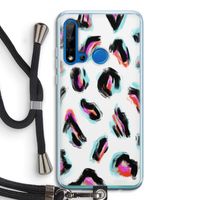 Cheetah color: Huawei P20 Lite (2019) Transparant Hoesje met koord