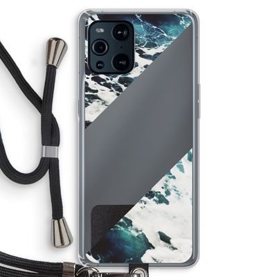 Golven: Oppo Find X3 Transparant Hoesje met koord