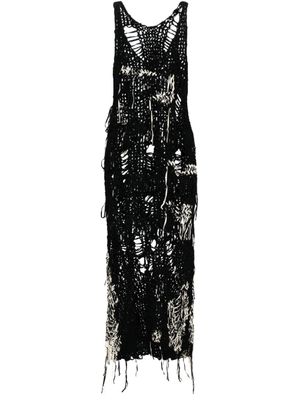Y's robe en maille ajourée - Noir