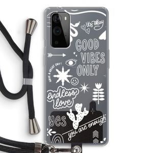 Good vibes: OnePlus 9 Pro Transparant Hoesje met koord