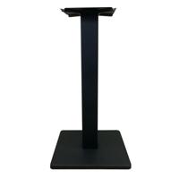 Stalen bistro tafelpoot zwart vierkant koker 8 bij 8 cm en hoogte 71 cm