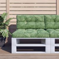VidaXL Palletkussens 2 st stof bladpatroon