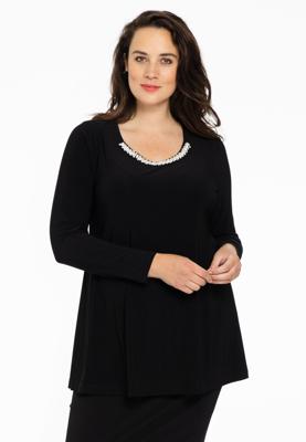 Yoek Tuniek flare met kralen | Zwart | Maat 58/60