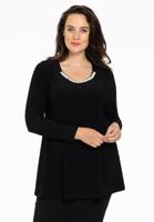 Yoek Tuniek flare met kralen | Zwart | Maat 38/40