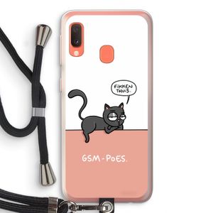 GSM poes: Samsung Galaxy A20e Transparant Hoesje met koord