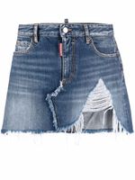 DSQUARED2 jupe en jean à effet usé - Bleu