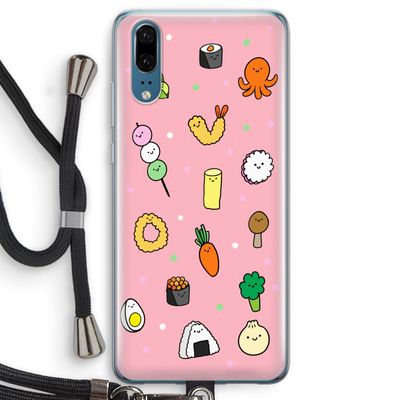 Happy bento friends: Huawei P20 Transparant Hoesje met koord