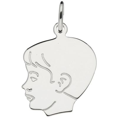 Glow Hanger 141.0076.00 Kinderkopje Jongen zilver 19 x 15 mm
