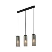 Nordlux 3-lichts hanglampMiella zwart met smoke glas - 2412533047