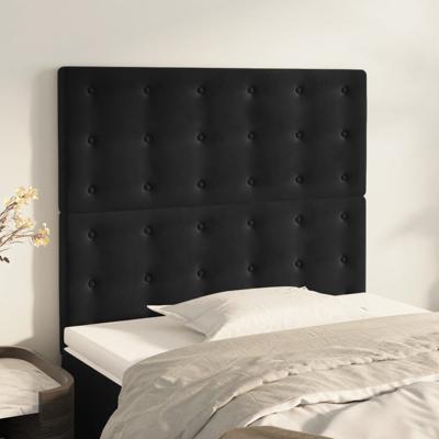 Hoofdborden 2 st 80x5x78/88 cm fluweel zwart