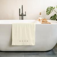 Handdoek borduren - Beige