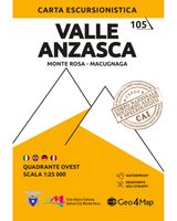 Wandelkaart 105 Valle Anzasca - Monte Rosa - Macugnaga | Geo4Map - thumbnail