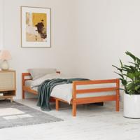 Bedframe zonder matras massief grenenhout wasbruin 90x200 cm - thumbnail