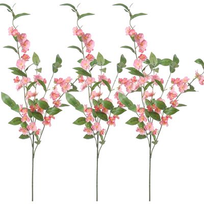 Set van 3x stuks bloesem kunstbloem/tak - appelbloesem roze - 85 cm Set van 3x stuks bloesem kunstbloem/tak - appelbloesem roze - 85 cm
