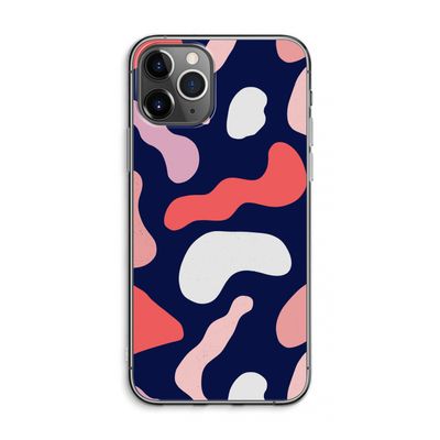 Memphis Shapes Pink: iPhone 11 Pro Max Transparant Hoesje