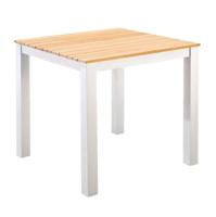 Arashi tuintafel aluminium 76x76cm white/teak Yoi - Yoi