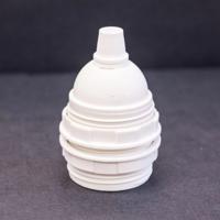 Witte kunststof bakeliet E27 fitting met schroefdraad. Witte kunststof bakeliet E27 fitting met schroefdraad.