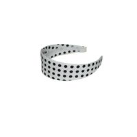 Rock n Roll diadeem/haarband - wit met zwarte stippen - one size - verkleed accessoires   - - thumbnail