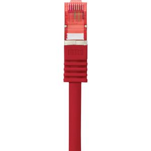 Renkforce RF-5136974 RJ45 Netwerkkabel, patchkabel CAT 6 S/FTP 1.00 m Rood Snagless, Vergulde steekcontacten, Vlambestendig 1 stuk(s)