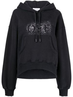 Off-White hoodie en coton à effet taches de peinture - Noir