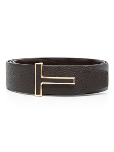 TOM FORD ceinture en cuir à boucle logo - Marron