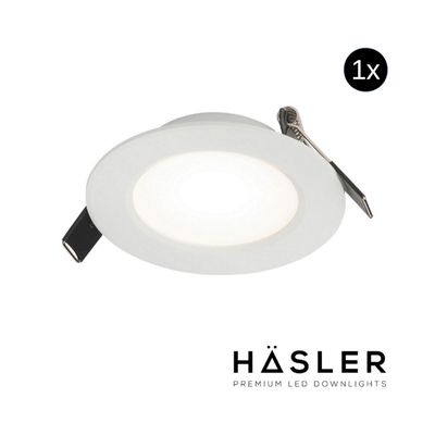 Inbouwspot Häsler Toscana Incl. Fase Aansnijding Dimbaar 9.2 cm 4 Watt Helder Wit RVS Wit Set 1x