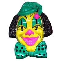 Clown wanddecoratie bord - 60 cm - groen - carnava;l versiering - kunststof