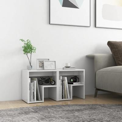 Nachtkastjes 2 st 40x30x40 cm spaanplaat hoogglans wit