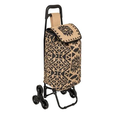Boodschappentrolley Maroc - jute - 40 x 35 x 92 cm - 33 liter