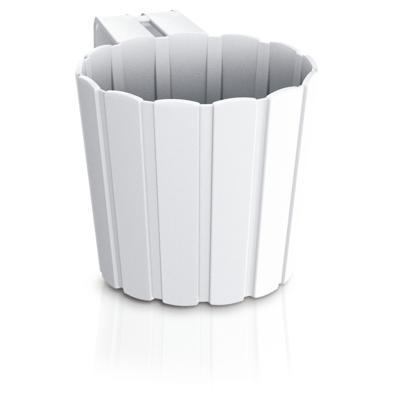 Prosperplast balkon plantenpot - bloempot met haak - wit - kunststof - D14 cm
