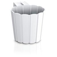 Prosperplast balkon plantenpot - bloempot met haak - wit - kunststof - D14 cm