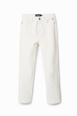 Straight fit cropped jeans - WHITE - 42